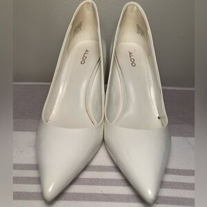 White Aldo Pointed Heels